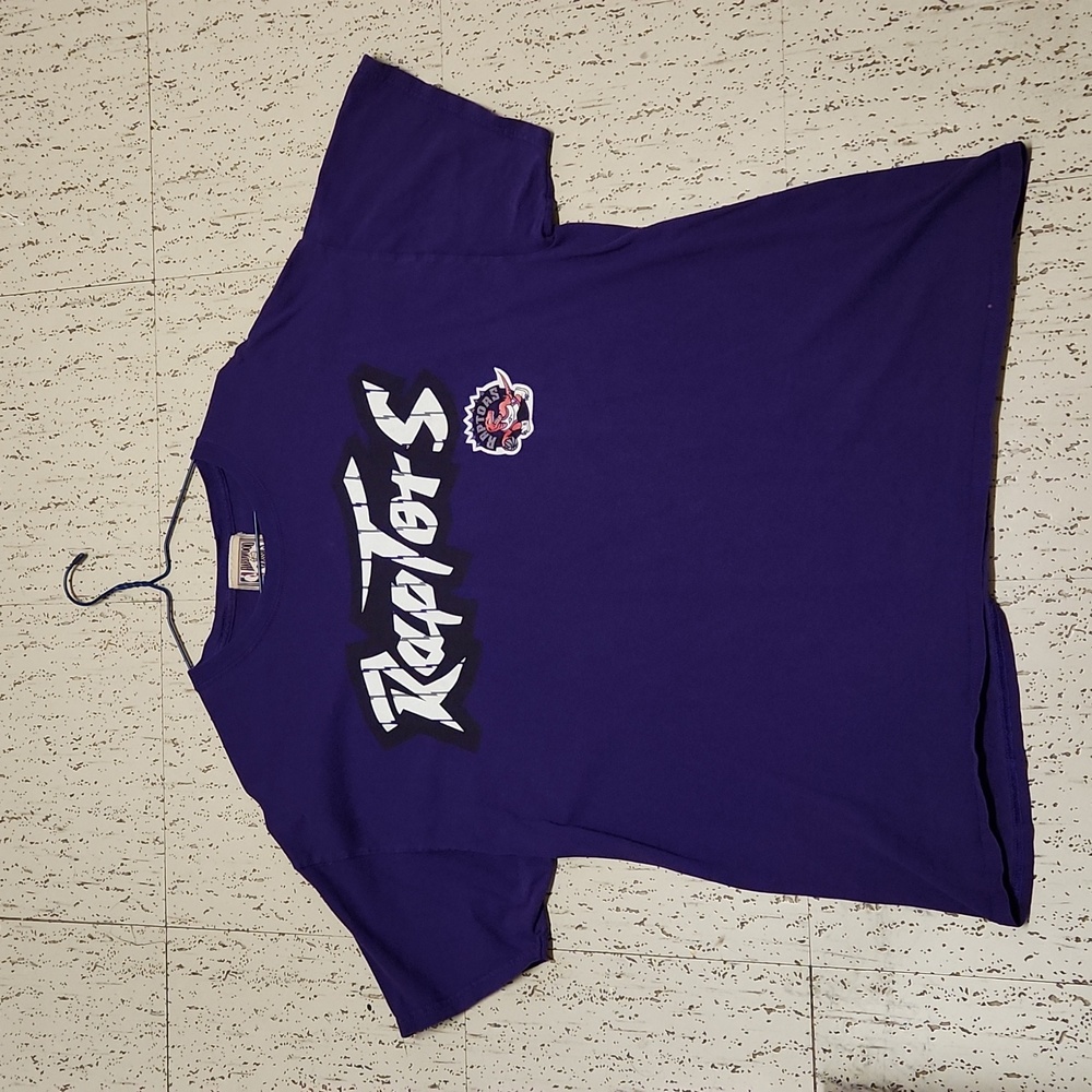 Toronto Raptors Purple Hardwood Classics Crewneck Spellout T-Shirt Vintage Y2K